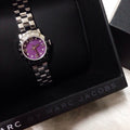 Marc Jacobs Amy Purple Dial Silver Stainless Steel Strap Watch for Women - MBM3228