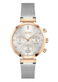 Hugo Boss Flawless Silver Dial Silver Mesh Bracelet Watch for Women -1502551