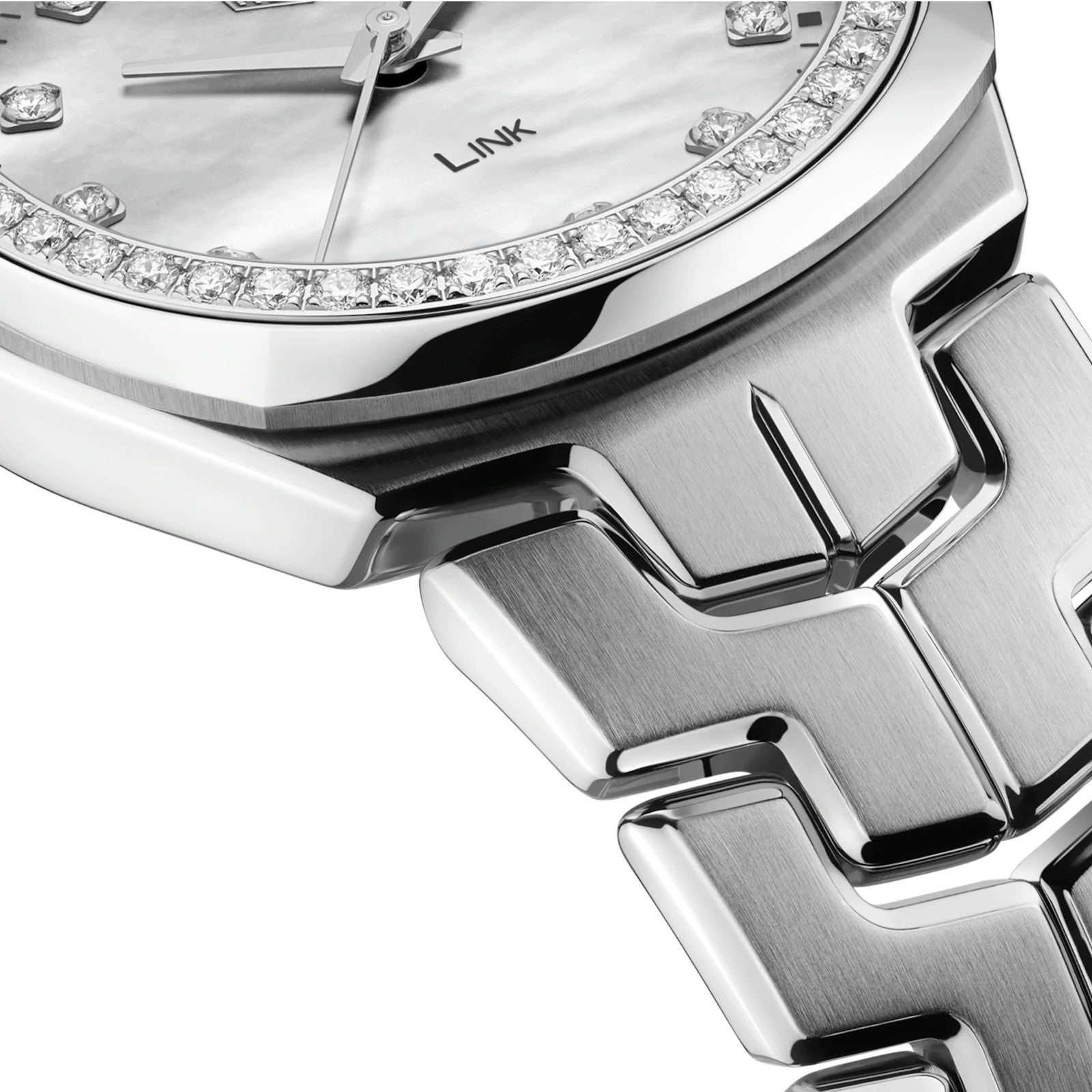 Tag Heuer Link Quartz Diamonds Mother of Pearl Dial Silver Steel Strap Watch for Women - WBC1316.BA0600