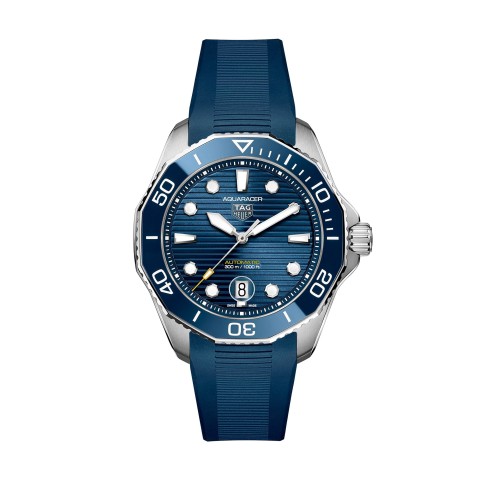 Tag Heuer Aquaracer Professional 300 GMT Automatic Blue Dial Blue Rubber Strap Watch for Men - WBP2010.FT6198