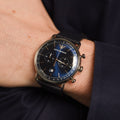 Emporio Armani Aviator Chronograph Blue Dial Blue Leather Strap Watch For Men - AR11105