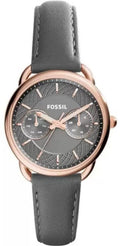 Fossil Tailor Grey Dial Grey Leather Strap Watch for Women - ES3913