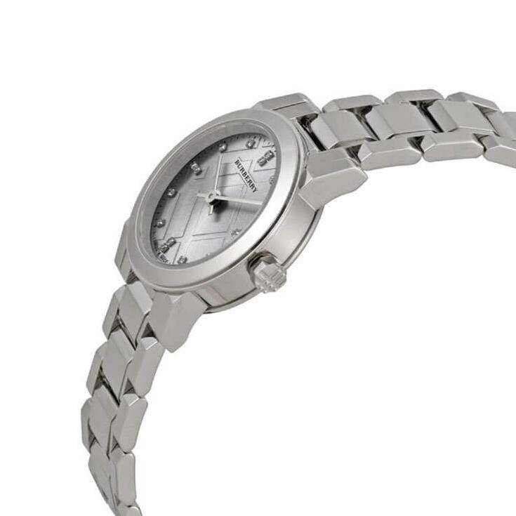 Burberry The City Diamonds Silver Dial Silver Steel Strap Watch for Women - BU9230