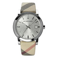 Burberry The City White Dial Beige Leather Strap Watch for Women - BU9113