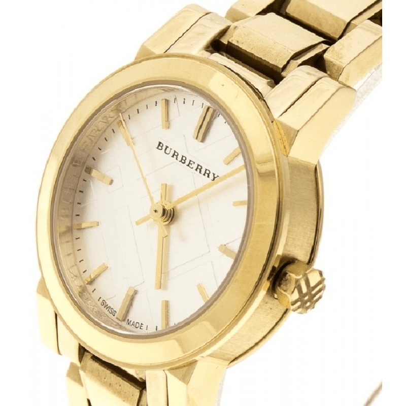 Burberry Heritage White Dial Gold Steel Strap Watch for Women - BU9203