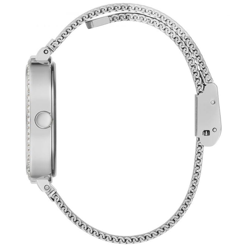 Guess Tapestry Diamonds Silver Dial Silver Mesh Bracelet Watch for Women - GW0354L1