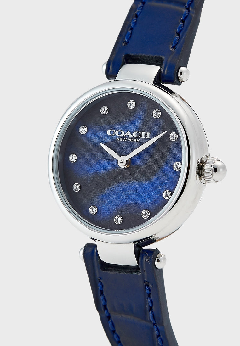 Coach Park Navy Blue Dial Navy Blue Leather Strap Watch for Women - 14503535