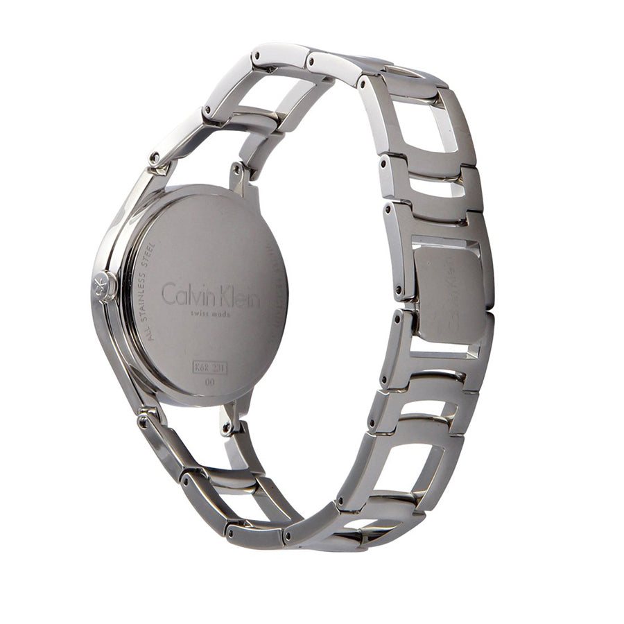 Calvin Klein Class White Dial Silver Steel Strap Watch for Women - K6R23126