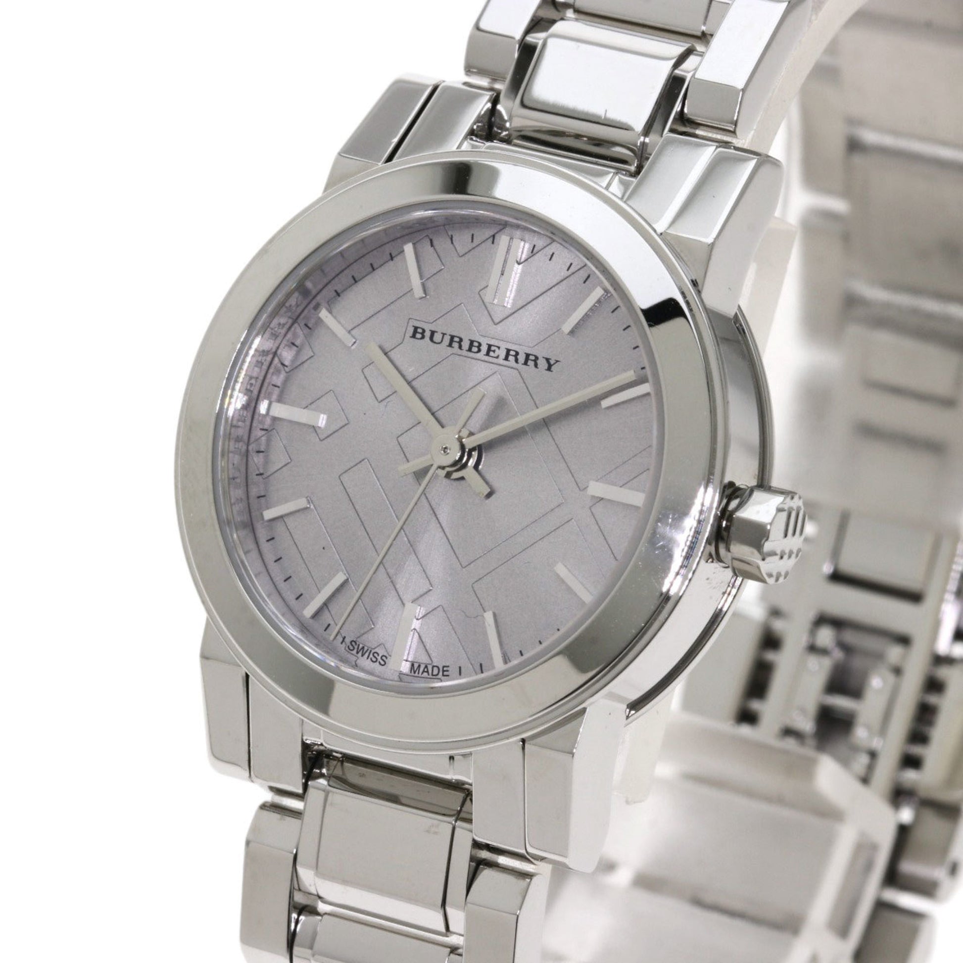 Burberry The City Diamonds Silver Dial Silver Steel Strap Watch for Women - BU9229