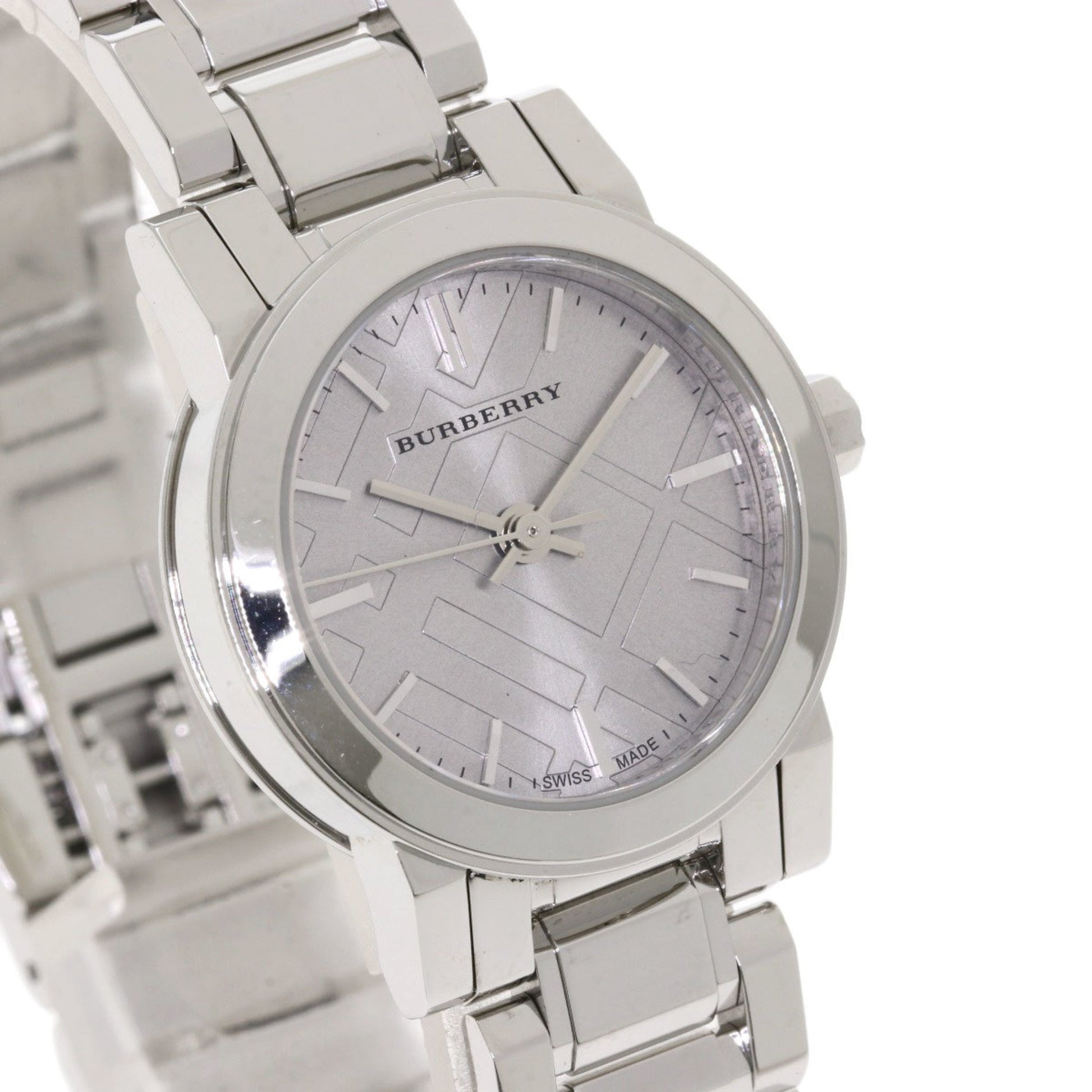 Burberry The City Diamonds Silver Dial Silver Steel Strap Watch for Women - BU9229