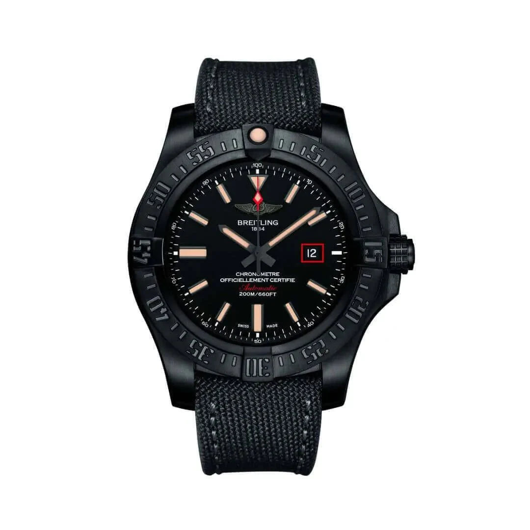 Breitling Avenger Blackbird 44mm Black Dial Black Nylon Strap Watch for Men - V1731110/BD74/109W/M20BASA.1