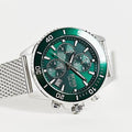 Hugo Boss Admiral Chronograph Green Dial Silver Mesh Bracelet Watch for Men - 1513905