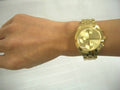 Marc Jacobs Peeker Chronograph Gold Dial Gold Stainless Steel Strap Watch for Women - MBM3393