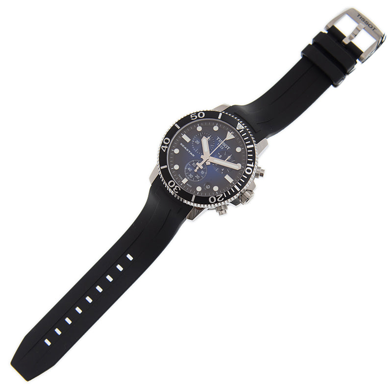 Tissot Seastar 1000 Chronograph Blue Dial Black Rubber Strap Watch For Men - T120.417.17.041.00