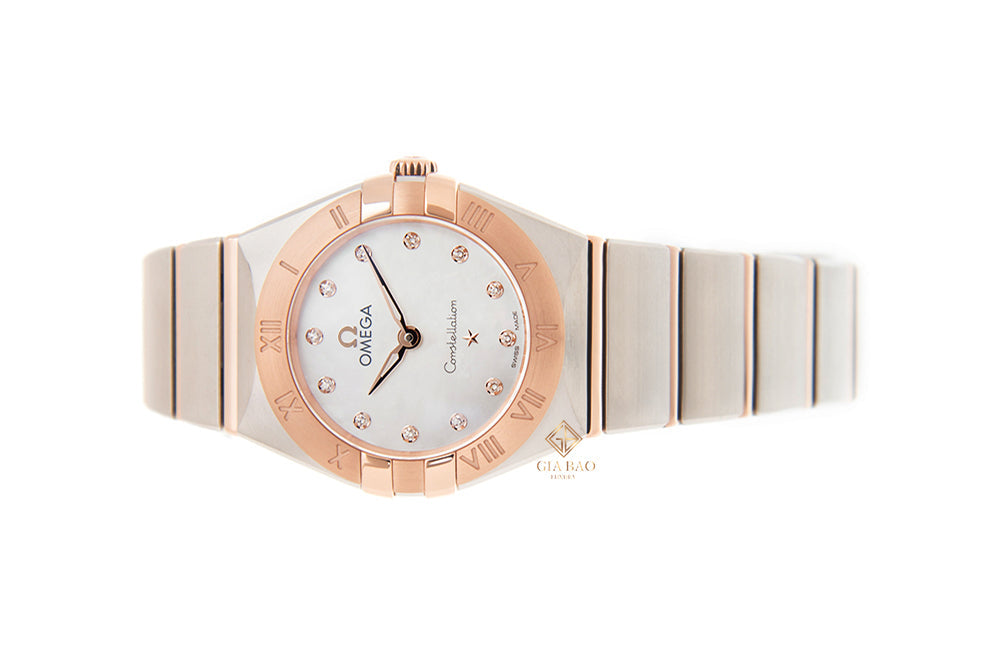 Omega Constellation Manhattan Quartz Diamonds Mother of Pearl Dial Two Tone Steel Strap Watch for Women - 131.20.25.60.55.001