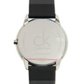 Calvin Klein Minimal Diamonds Black Dial Black Leather Strap Watch for Men - K3M211CS