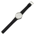 Calvin Klein Minimalist Silver Dial Black Leather Strap Watch for Men - K3M211C6