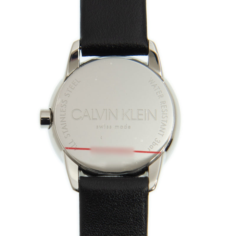 Calvin Klein Minimal Black Dial Black Leather Strap Watch for Women - K3M231CS