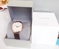 Calvin Klein Even White Dial Brown Leather Strap Watch for Women - K7B236G6