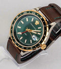 Versace Hellenyium Green Dial Brown Leather Strap Watch for Men - V11090017