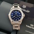 Tag Heuer Aquaracer Quartz 35mm Diamond Blue Dial Silver Steel Strap Watch for Women - WAY131N.BA0748