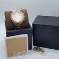 Michael Kors Camille Silver Diamonds Dial Gold Steel Strap Watch for Women - MK5756