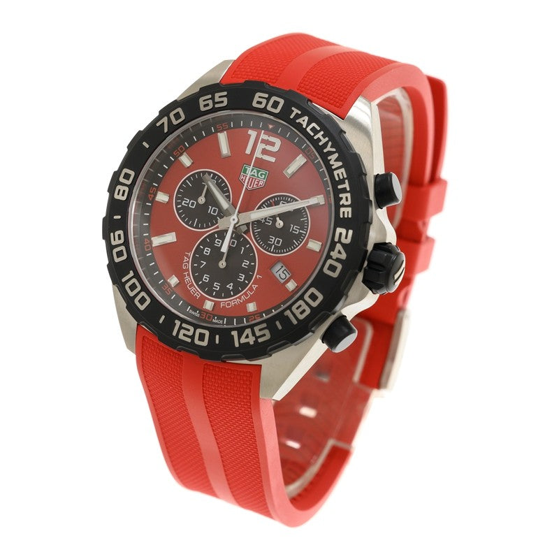 Tag Heuer Formula 1 Chronograph 41mm Red Dial Red Rubber Strap Watch for Men - CAZ101AN.FT8055