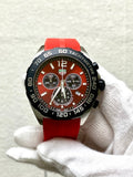 Tag Heuer Formula 1 Chronograph 41mm Red Dial Red Rubber Strap Watch for Men - CAZ101AN.FT8055