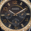 Fossil Riley Black Dial Black Leather Strap Watch for Women - ES3696