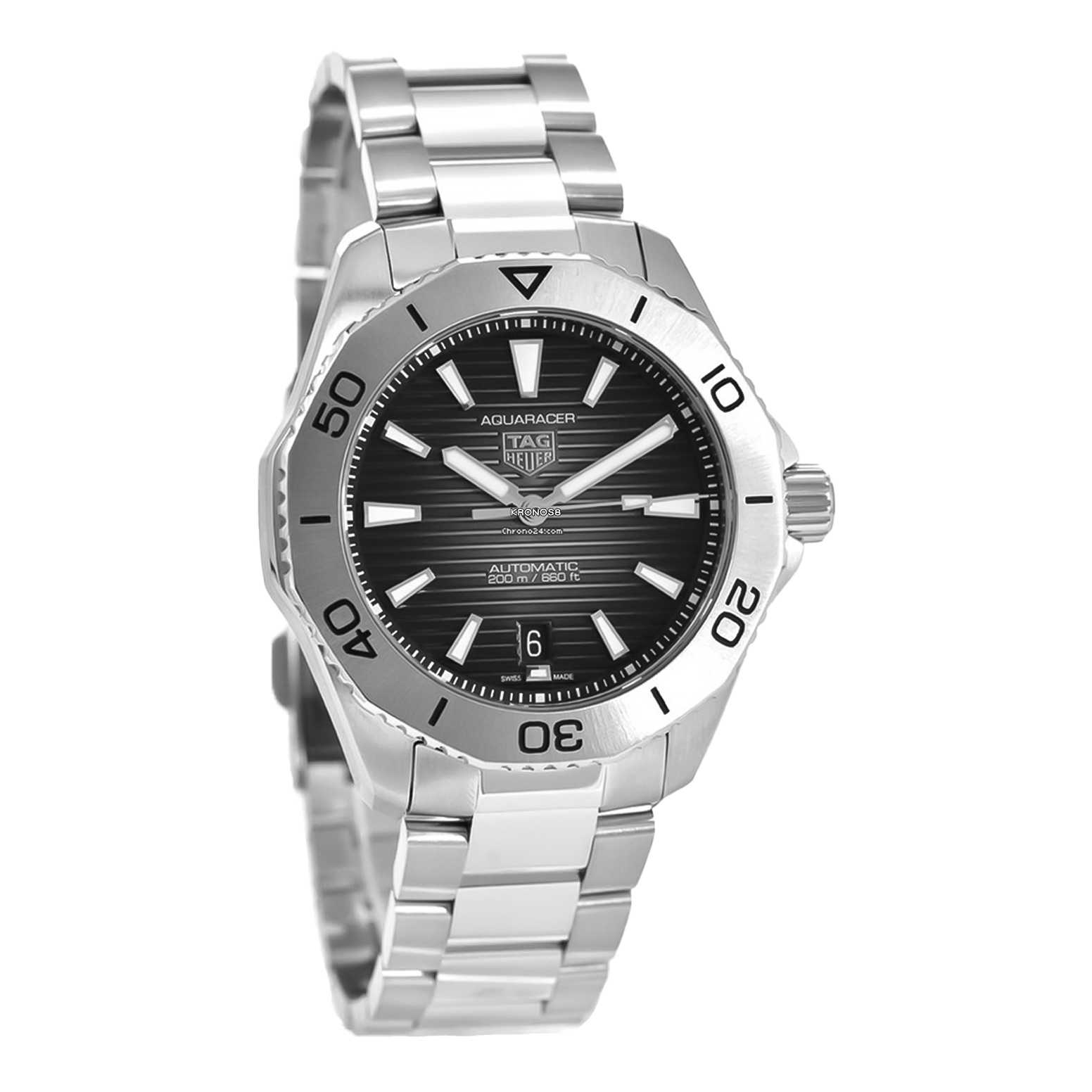 Tag Heuer Aquaracer Professional 200 Automatic Black Dial Silver Steel Strap Watch for Men - WBP2110.BA0627