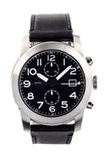 Marc Jacobs Larry Black Dial Black Leather Strap Watch for Men - MBM5033