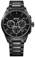 Hugo Boss Onyx Chronograph Black Dial Black Steel Strap Watch for Men - 1513365