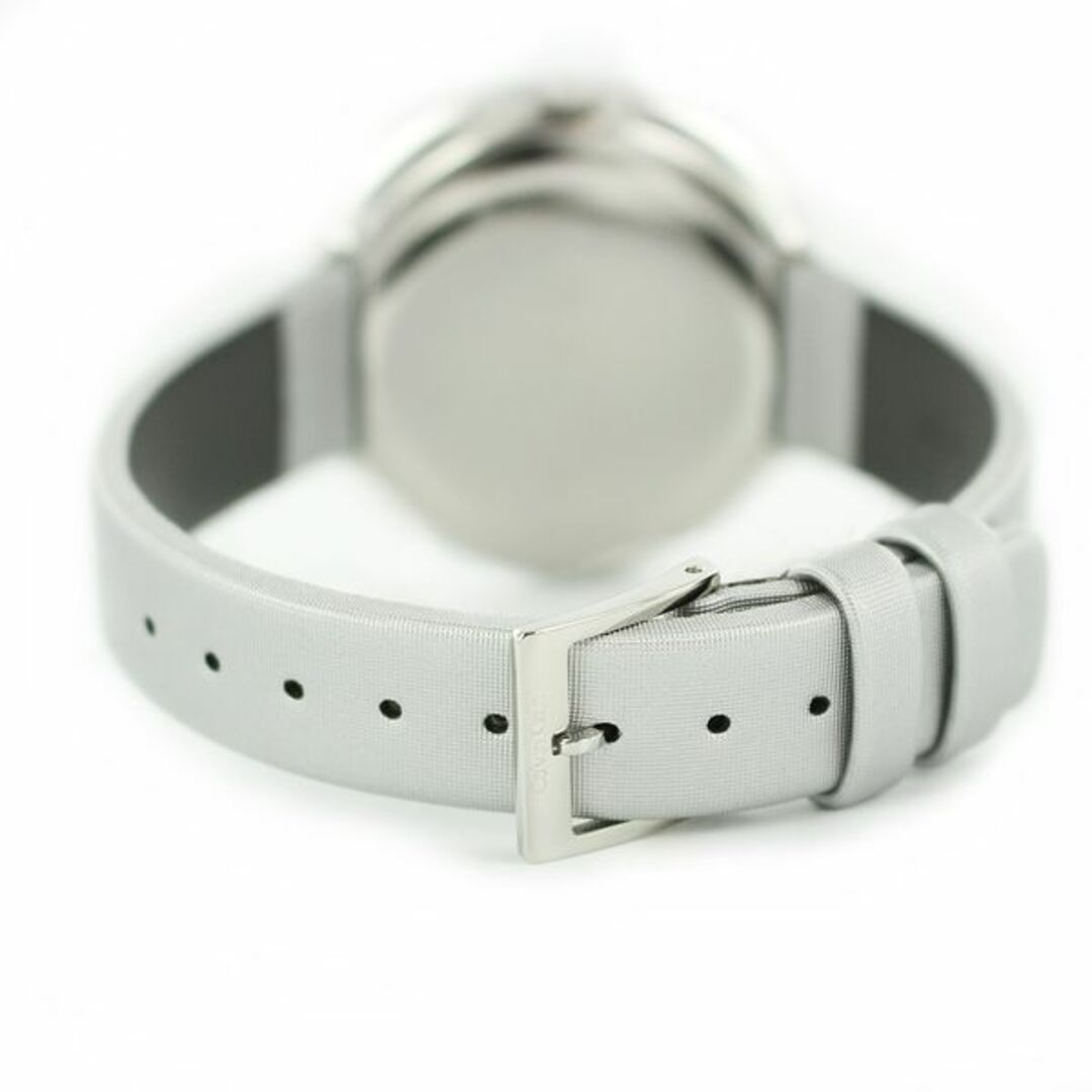 Calvin Klein Chic Silver Dial White Leather Strap Watch for Women - K7N23UP8