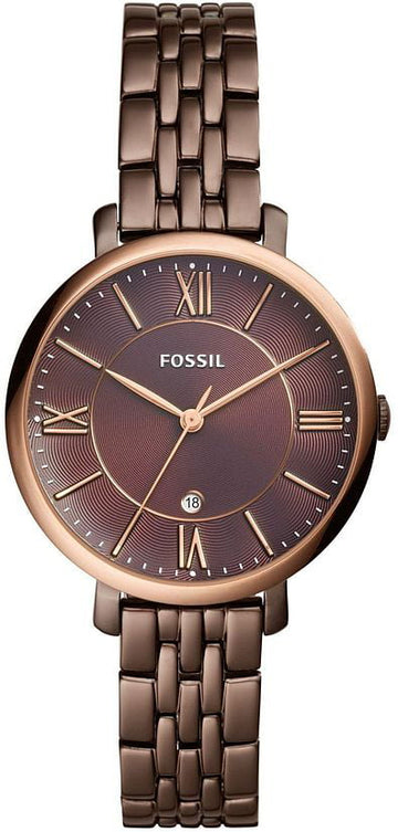 Fossil Jacqueline Brown Dial Brown Steel Strap Watch for Women - ES4275