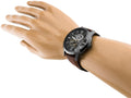 Fossil Townsman Automatic Skeleton Black Dial Brown Leather Strap Watch for Men - ME3181