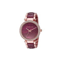 Michael Kors Parker Maroon Dial Two Tone Steel Strap Watch for Women - MK6412