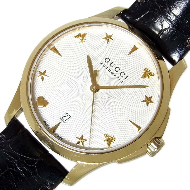 Gucci G Timeless Automatic Unisex Brown Leather Strap Watch - YA126470