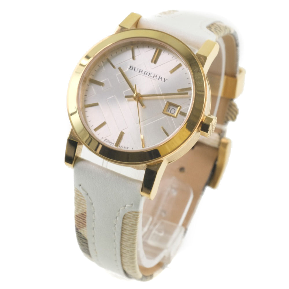 Burberry The City White Dial White Leather Strap Watch for Women - BU9110