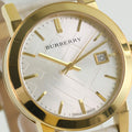 Burberry The City White Dial White Leather Strap Watch for Women - BU9110