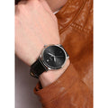 Fossil The Minimalist Carbon Series Black Dial Black Leather Strap Watch for Men - FS5497