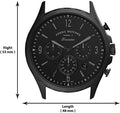 Fossil Forrester Chronograph Black Dial Black Steel Strap Watch for Men - FS5697