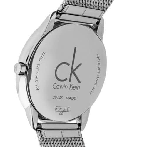 Calvin Klein Minimal Blue Dial Silver Mesh Bracelet Watch for Women - K3M2212N