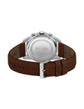 Hugo Boss Skymaster Silver Dial Brown Leather Strap Watch for Men - 1513786