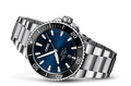 Oris Aquis Date Blue Dial Silver Steel Strap Watch for Men - 0173377304135-0782405PEB