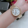 Marc Jacobs Mandy White Dial Gold Stainless Steel Strap Watch for Women - MJ3573