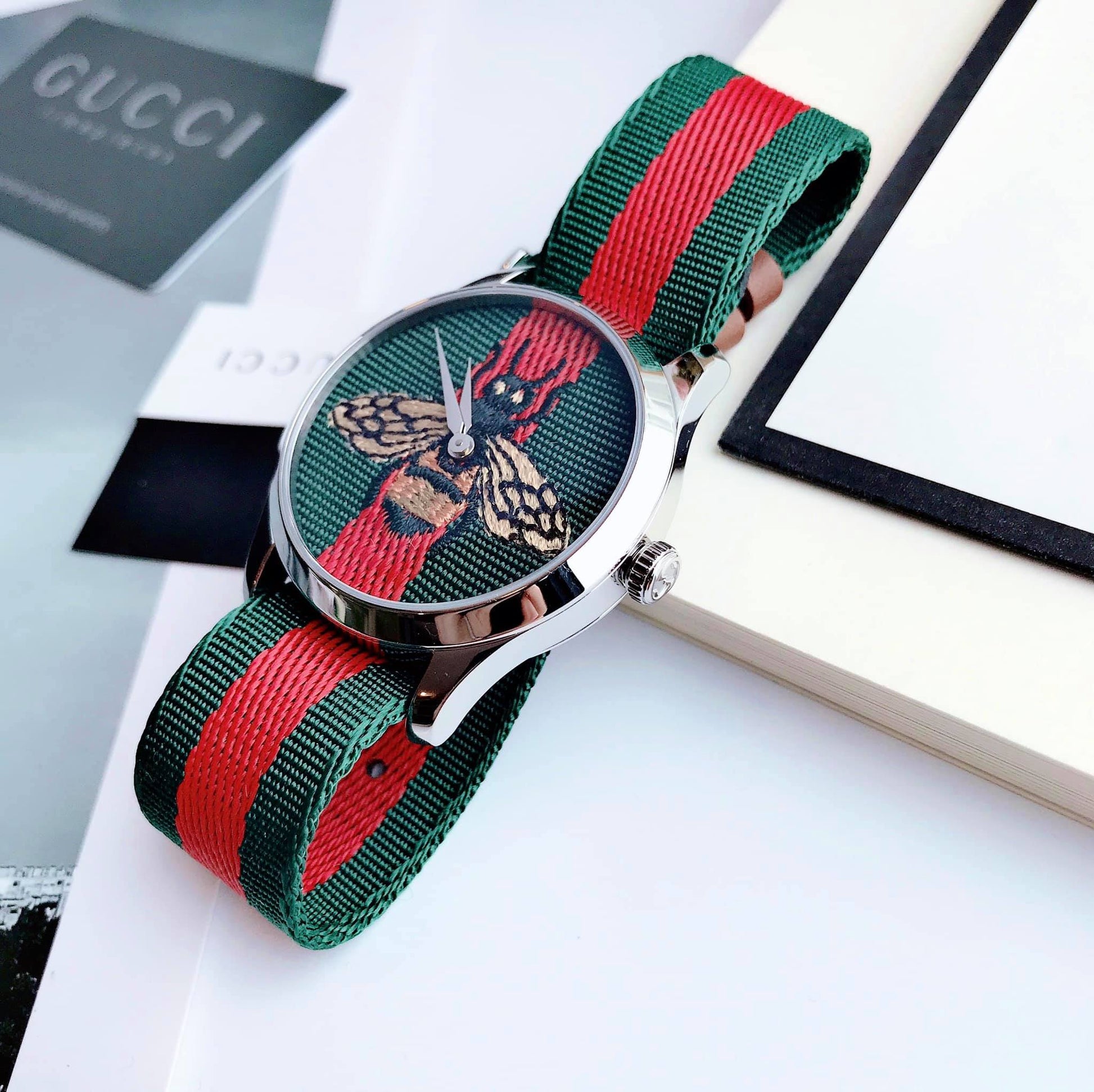 Gucci Le Marche des Merveilles Quartz Two Tone Dial Two Tone Nylon Strap Unisex Watch - YA1264060