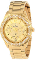 Bulova Multi Function Gold Dial Gold Steel Strap Watch for Women - 97N102