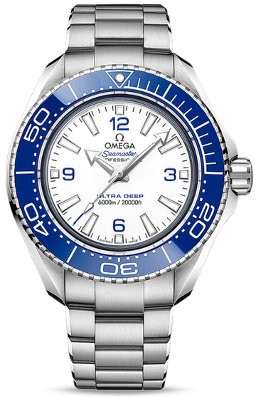 Omega Planet Ocean 6000M Co Axial Master Chronometer 45.5mm White Dial Silver Steel Strap Watch for Men - 21530462104001