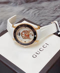 Gucci Dive Quartz White Dial White Rubber Strap Unisex Watch - YA136322