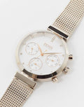 Hugo Boss Flawless Chronograph Silver Dial Gold Mesh Bracelet Watch for Women - 1502553